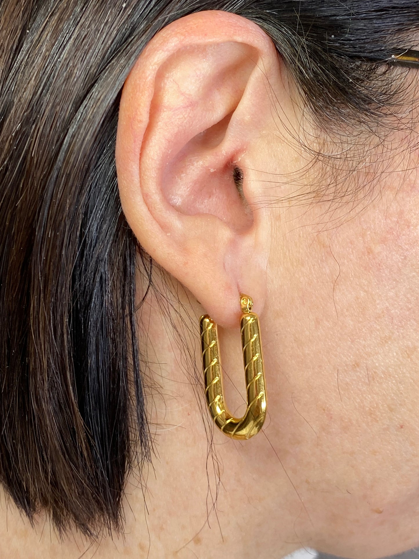 Orecchini rigati big - acciaio jewels