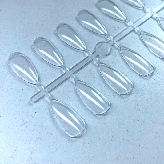 Tip mandorla media clear per esercizi Nailart e esposizione 24pz x 5 file