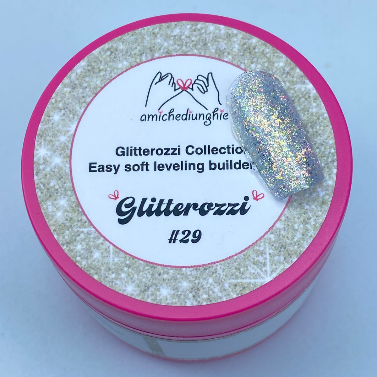 Glitterozzi #29 Builder Gel Fantasy | Gel costruttore autolivellante glitter di diverse dimensioni 30ml