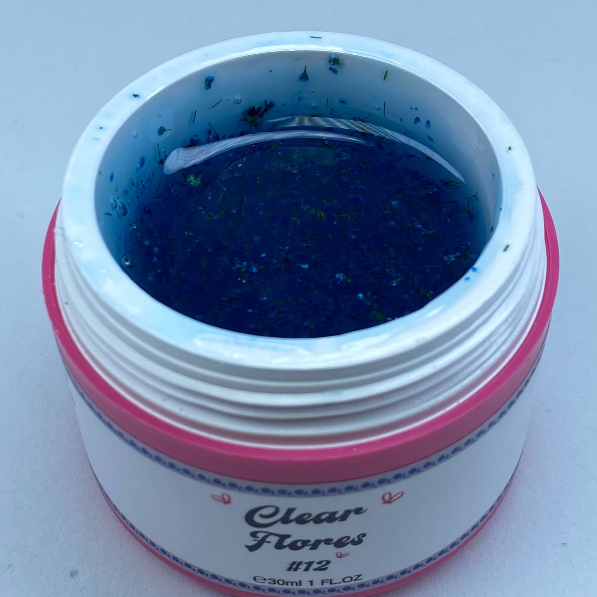 Clear Flores #12 Builder Gel Fantasy | Gel costruttore trasparente con fiori secchi 30ml