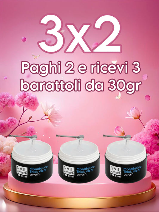 3x2 monofasico thick clear gel 30gr - master premium thick clear gel 30gr