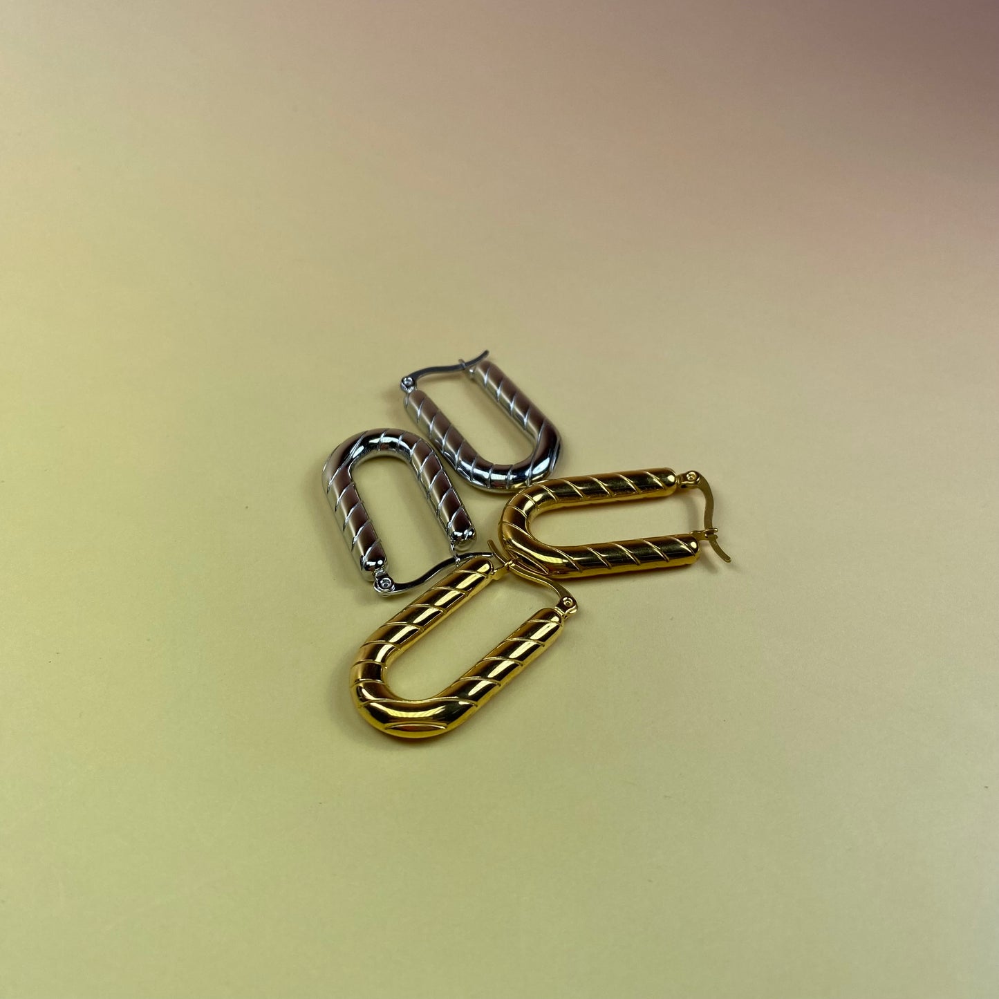 Orecchini rigati big - acciaio jewels