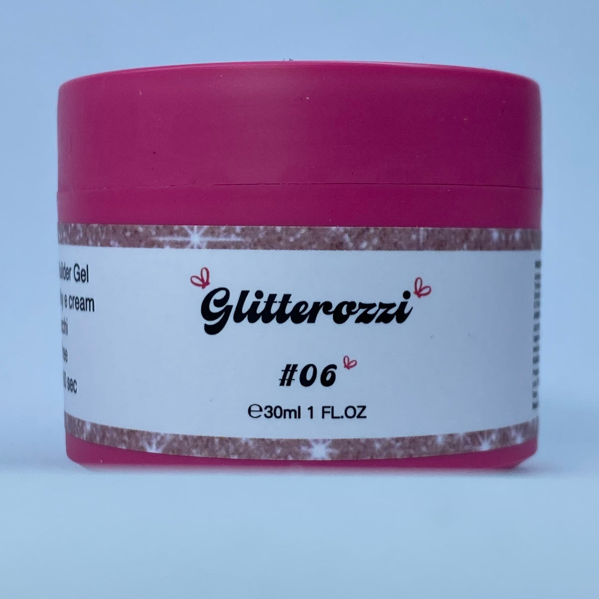 Glitterozzi #06 Builder Gel Fantasy | Gel costruttore autolivellante glitter di diverse dimensioni 30ml