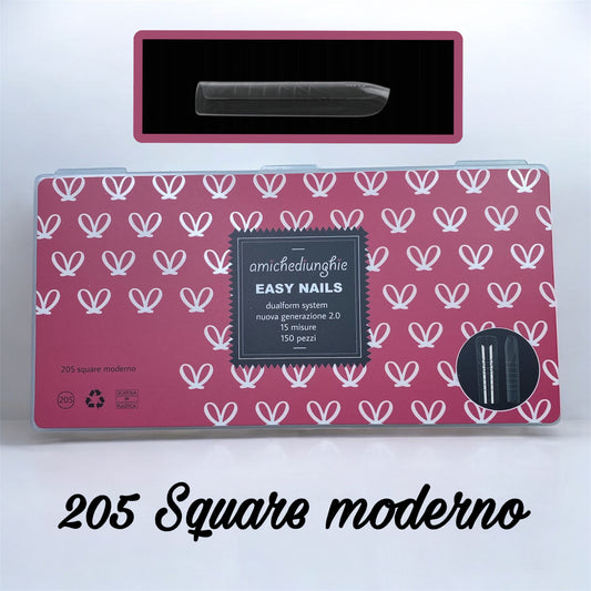 Dualform system misure grandi - 205 square moderno Easy Nails - 15 misure - 150 pezzi