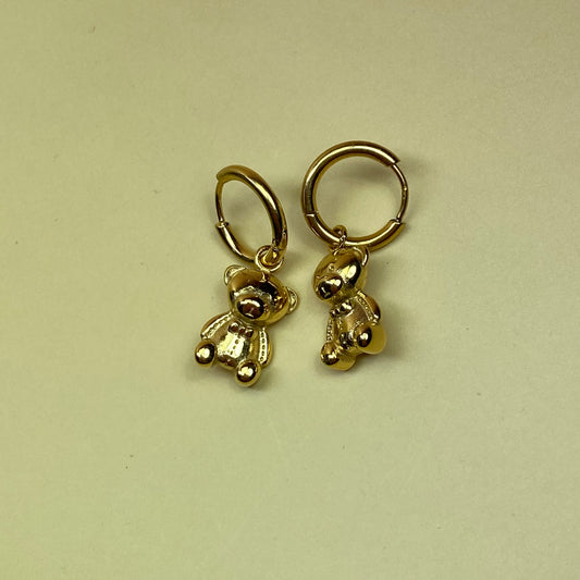 Orecchini orsetto cerchietto gold - acciaio jewels