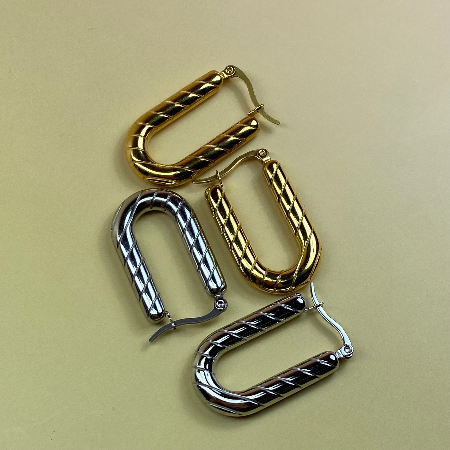 Orecchini rigati big - acciaio jewels