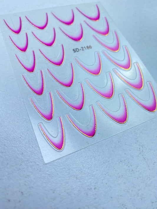 Sticker adesivo french sfumato smile line dorata 2 confezioni - nailart French sfumato con linea dorata