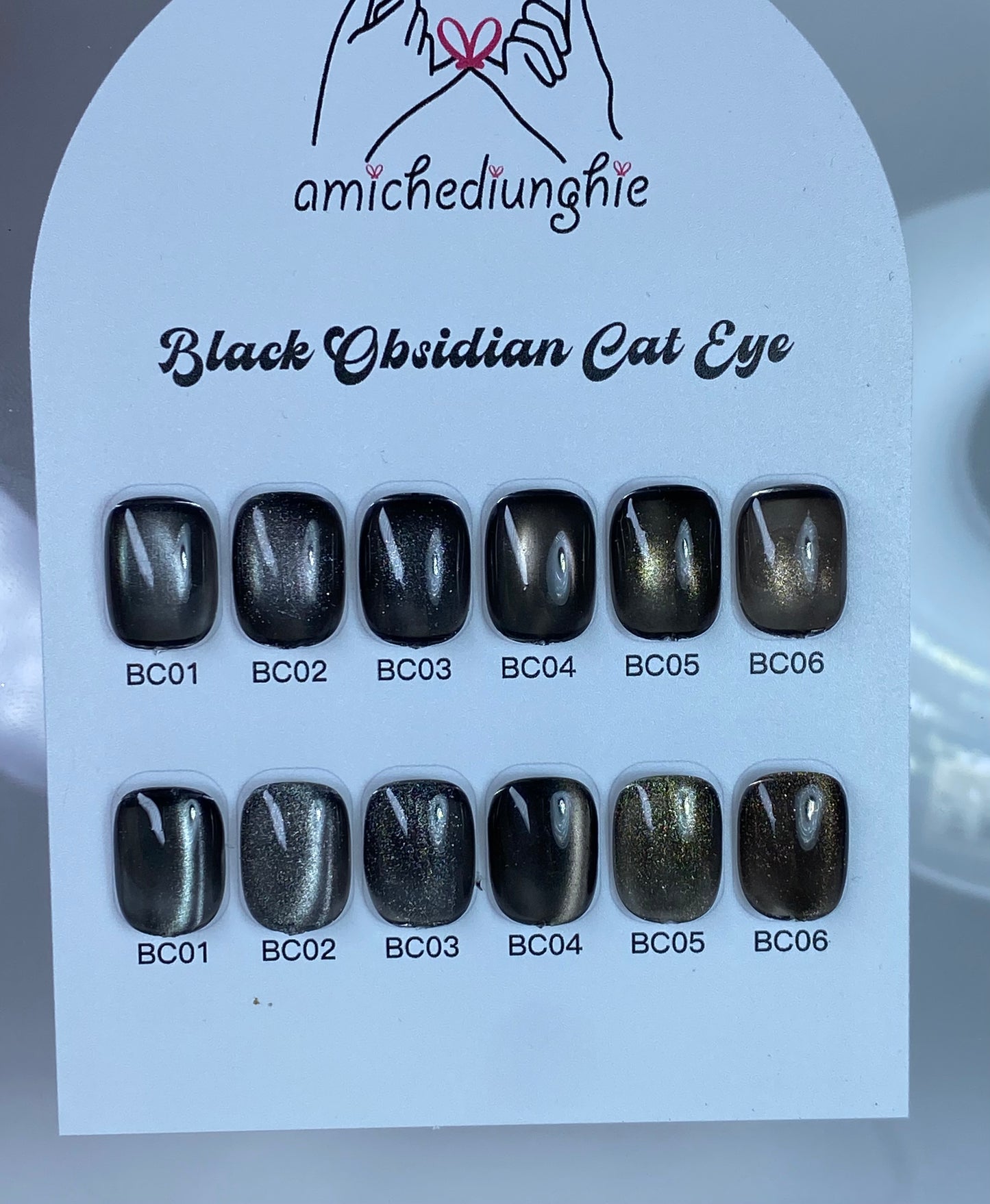 Black Obsidian cateye collection - 6pz semipermanente magnetico 15ml