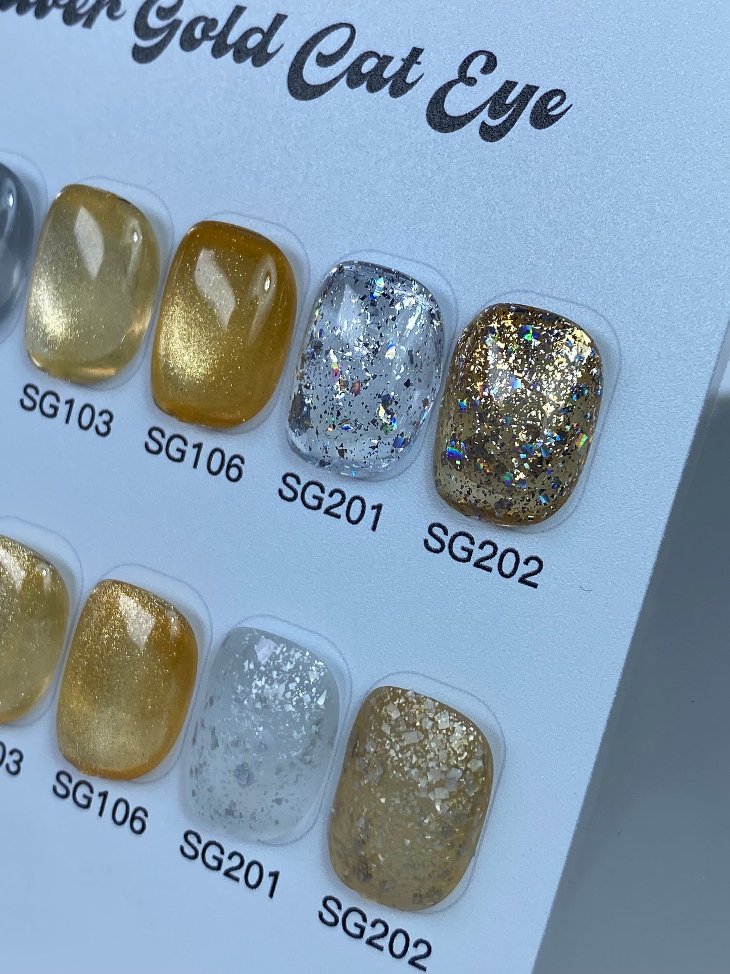 Silver & Gold cateye collection - 6pz semipermanente magnetico e glitter 15ml