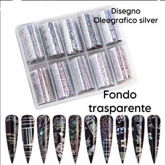Transfer foil nailart - 10-04