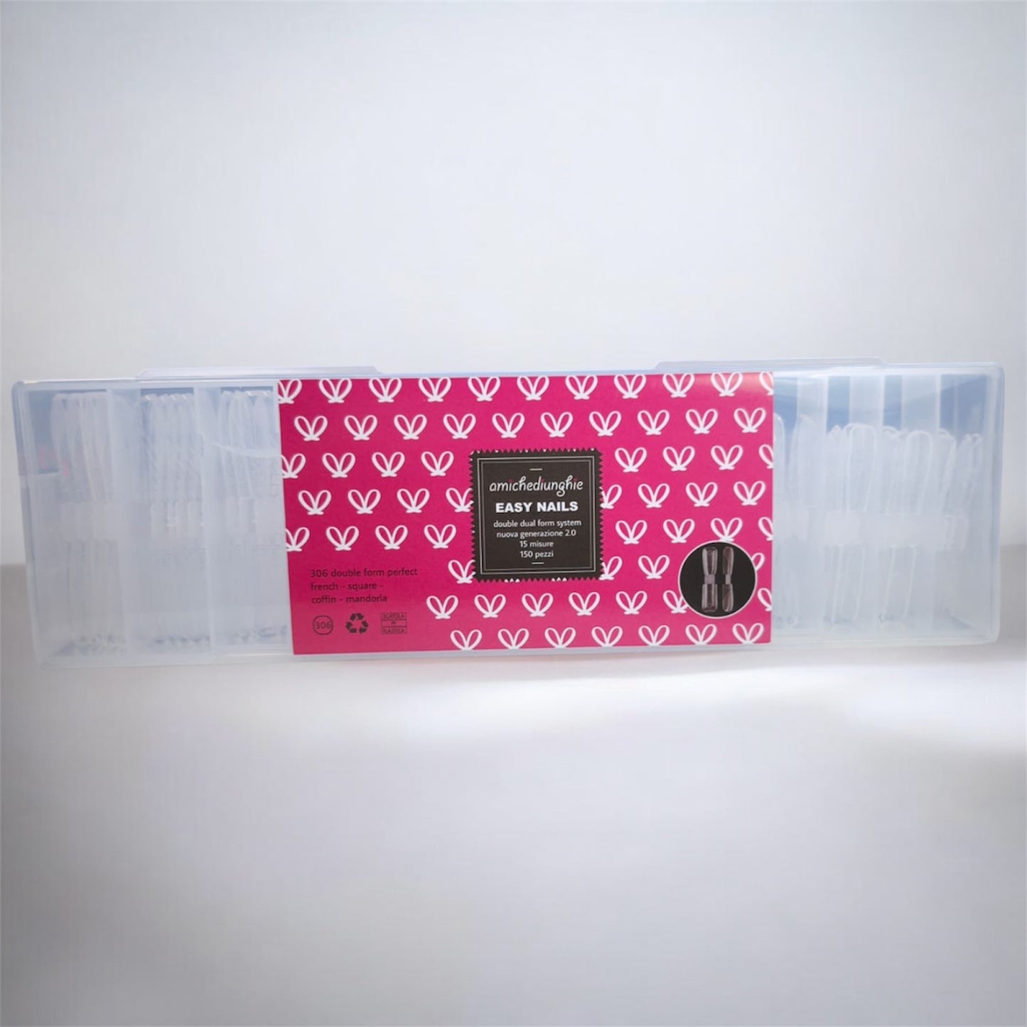 Double Dualform Perfect French - 306 double form - misure grandi - square, almond, coffin - french muretto - scalino per giro cuticole perfetto