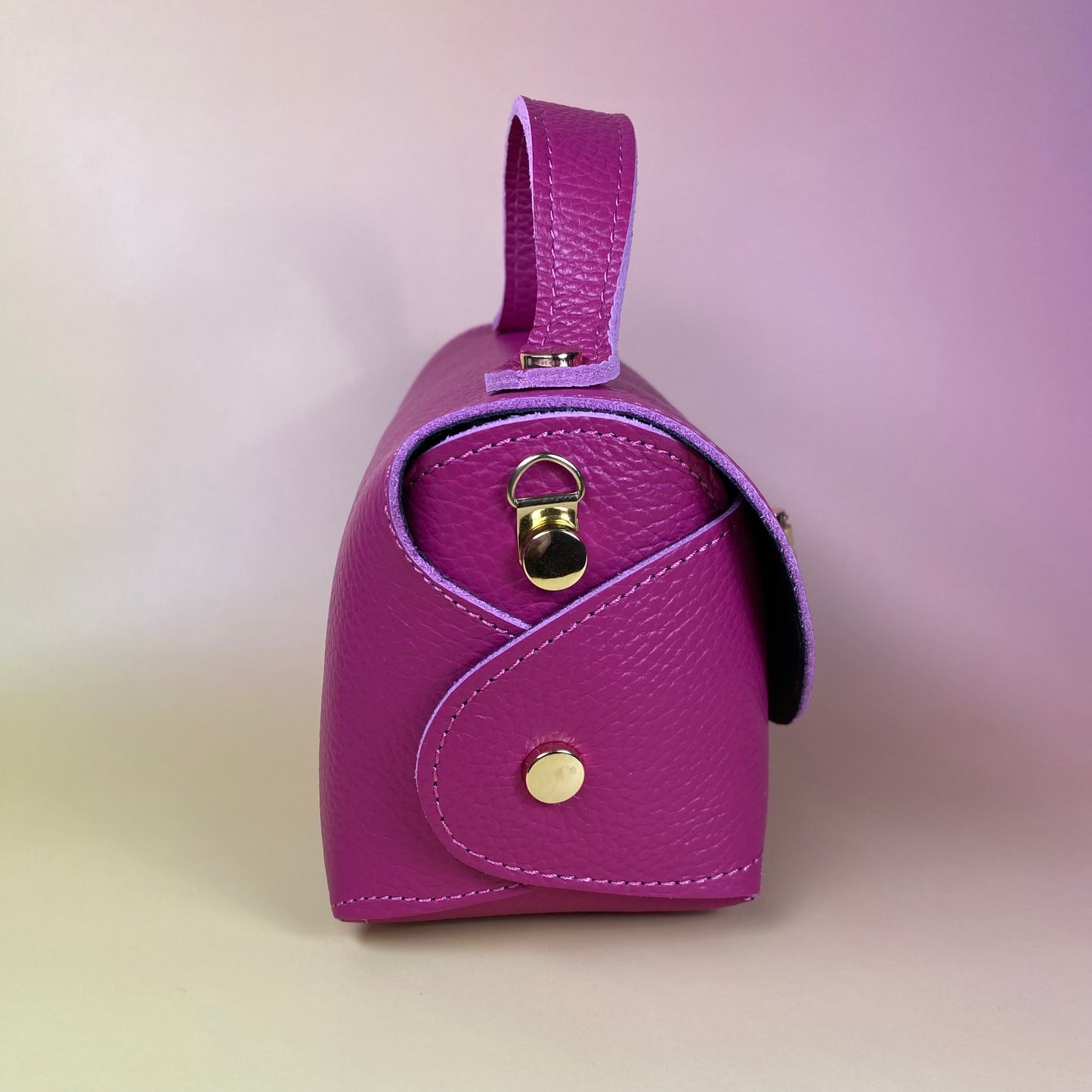 Borsa cestino con manico e tracolla-vera pelle