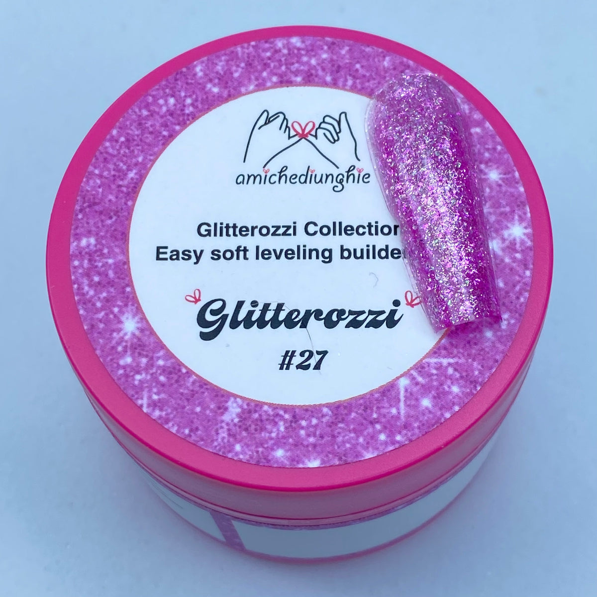 Glitterozzi #27 Builder Gel Fantasy | Gel costruttore autolivellante glitter di diverse dimensioni 30ml