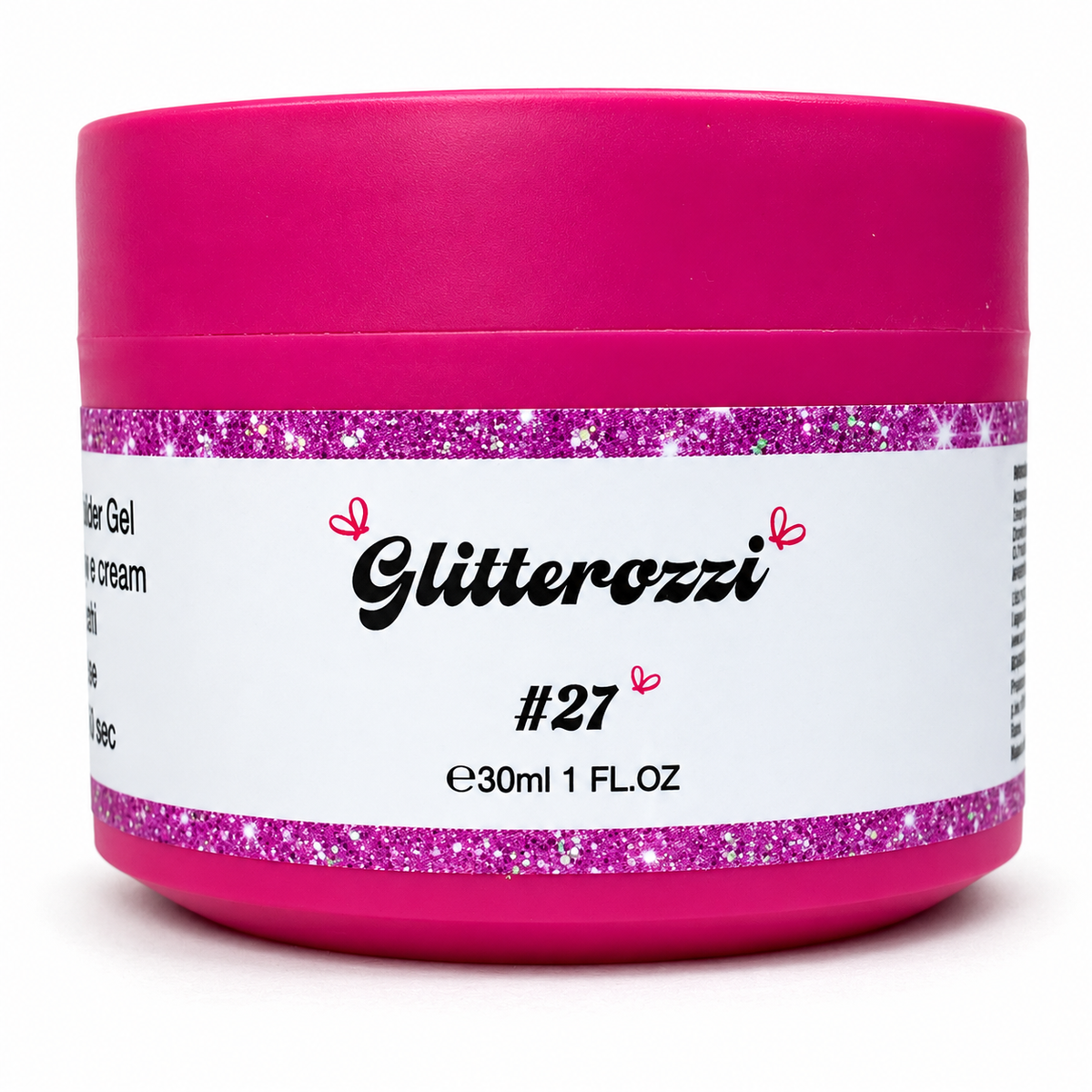 Glitterozzi #27 Builder Gel Fantasy | Gel costruttore autolivellante glitter di diverse dimensioni 30ml