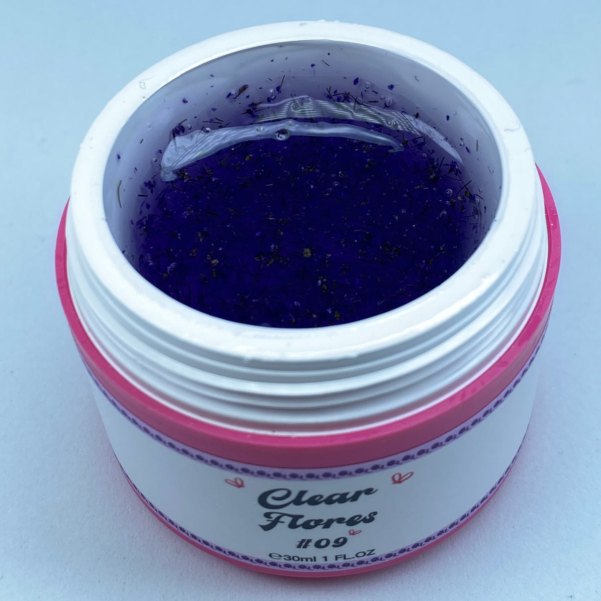 Clear Flores #09 Builder Gel Fantasy | Gel costruttore trasparente con fiori secchi 30ml