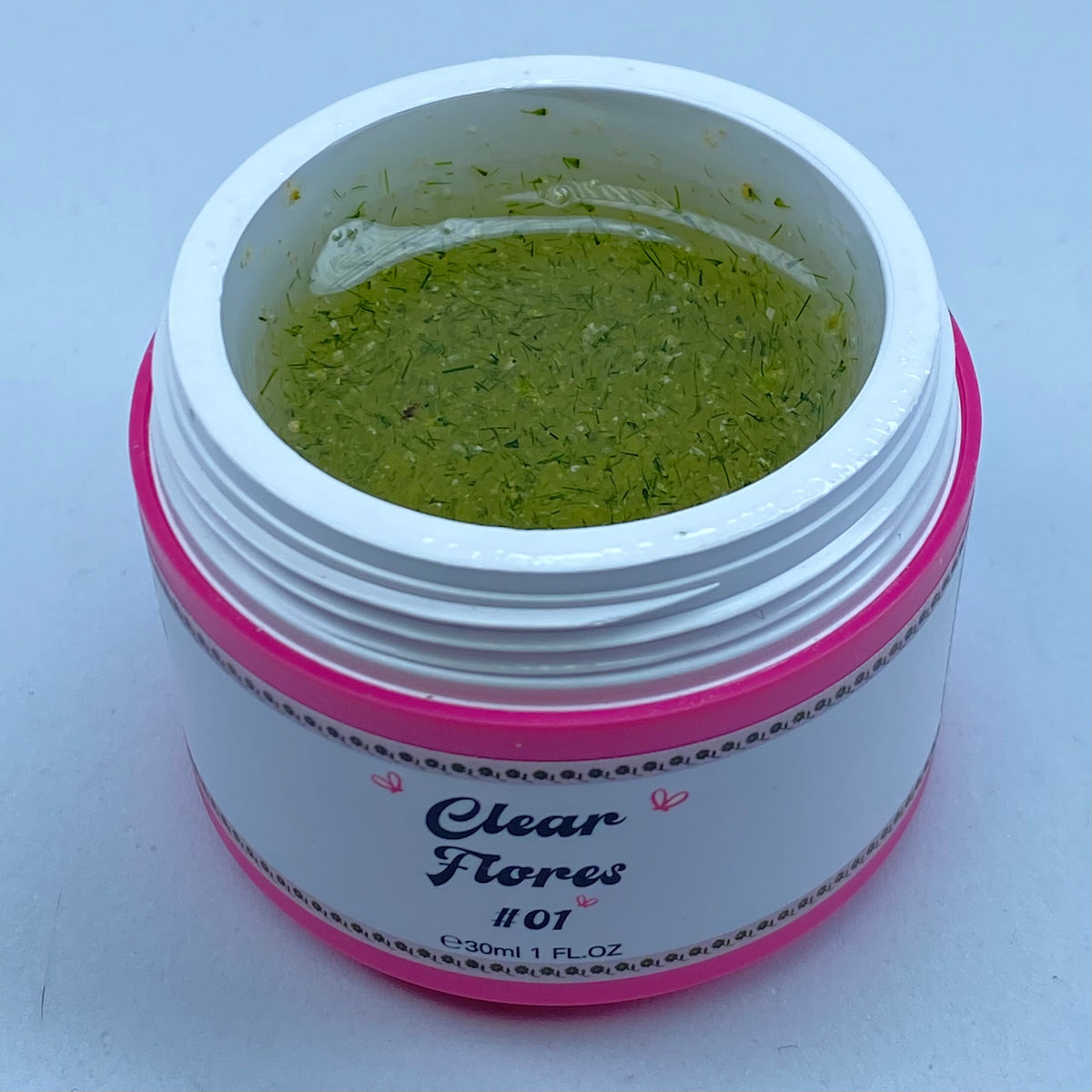 Clear Flores #01 Builder Gel Fantasy | Gel costruttore trasparente con fiori secchi 30ml
