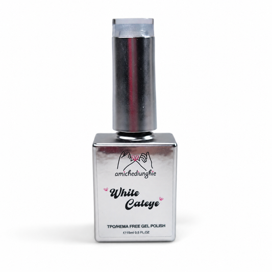 White cat eye gel polish 15ml - riflesso bianco magnetico cateye
