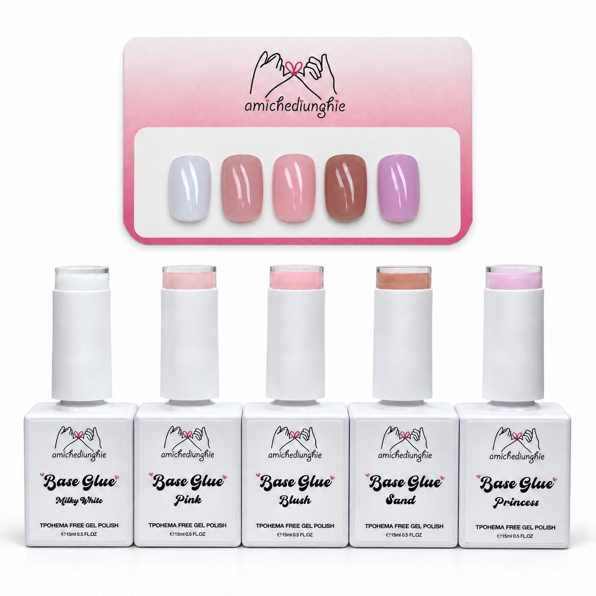 Base Glue Gel Colorata Milky White | Unghie Naturali e Total Cover Tip 15ml