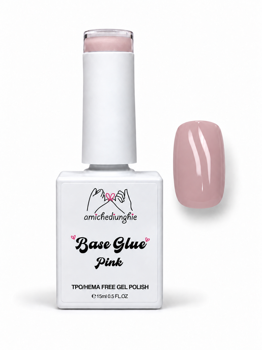 Base Glue Gel Colorata Pink | Unghie Naturali e Total Cover Tip 15ml