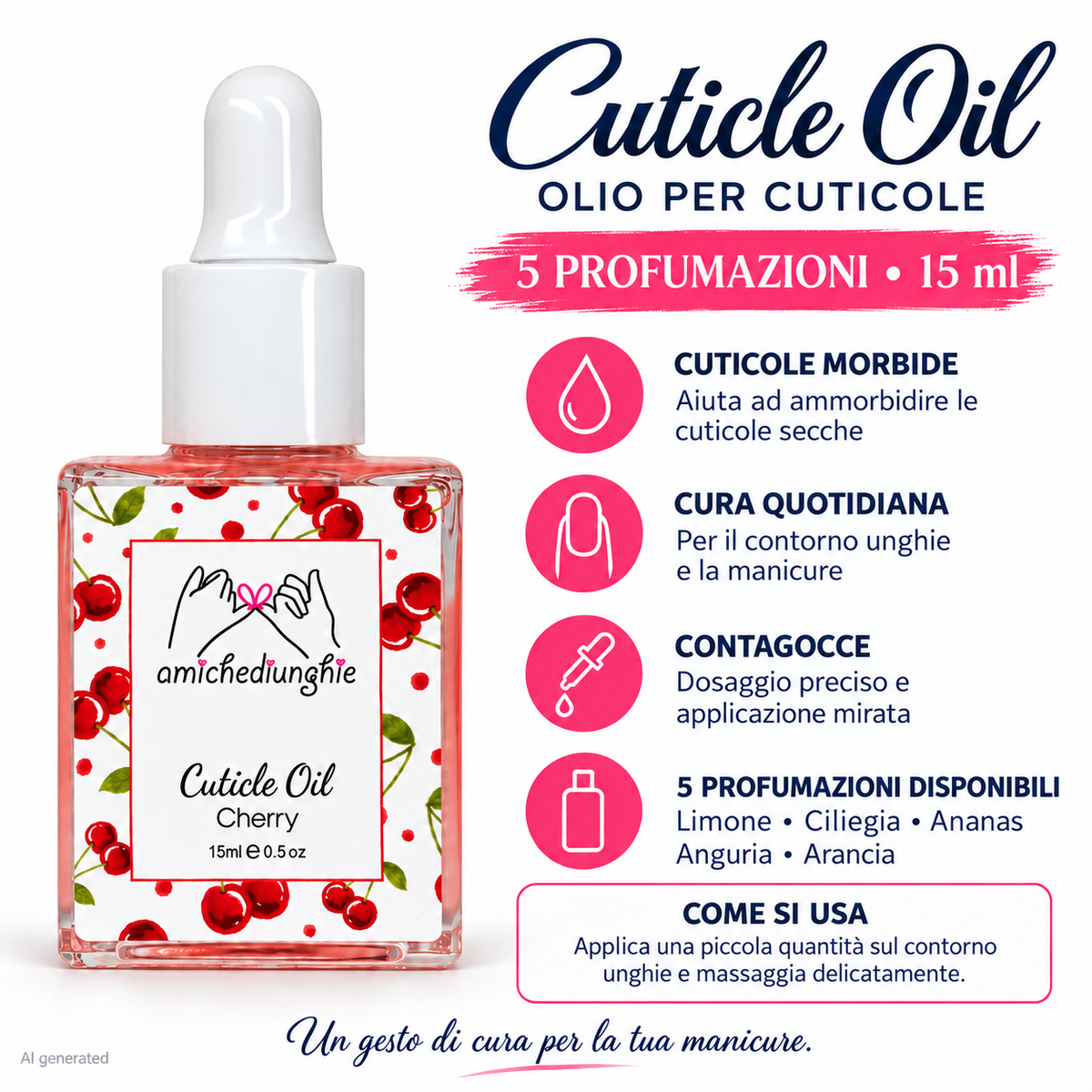 Olio per Cuticole 15 ml con Contagocce