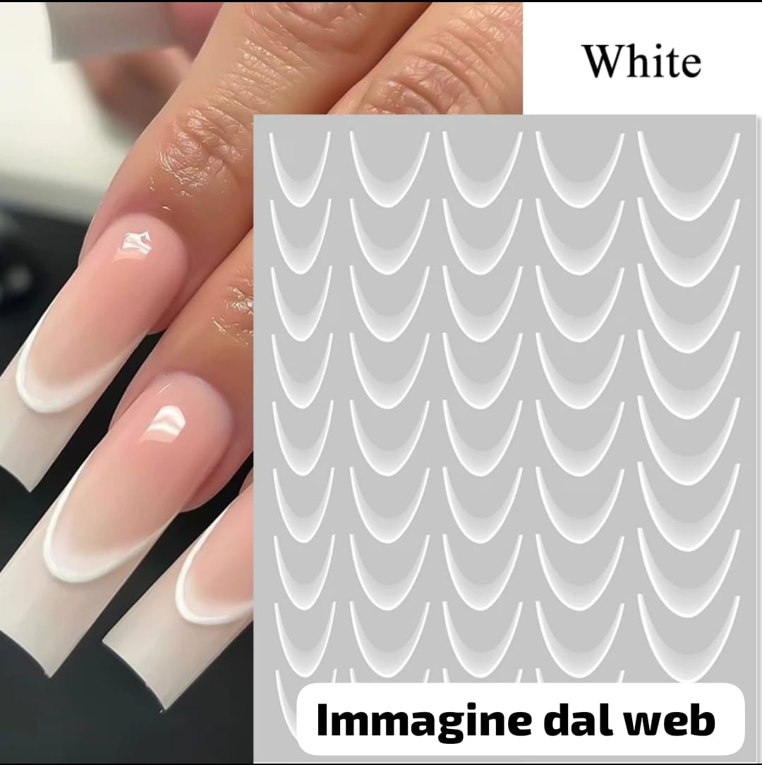 Sticker 3288 Nailart adesivo sticker french sfumato bianco 2 conf – amichediunghie