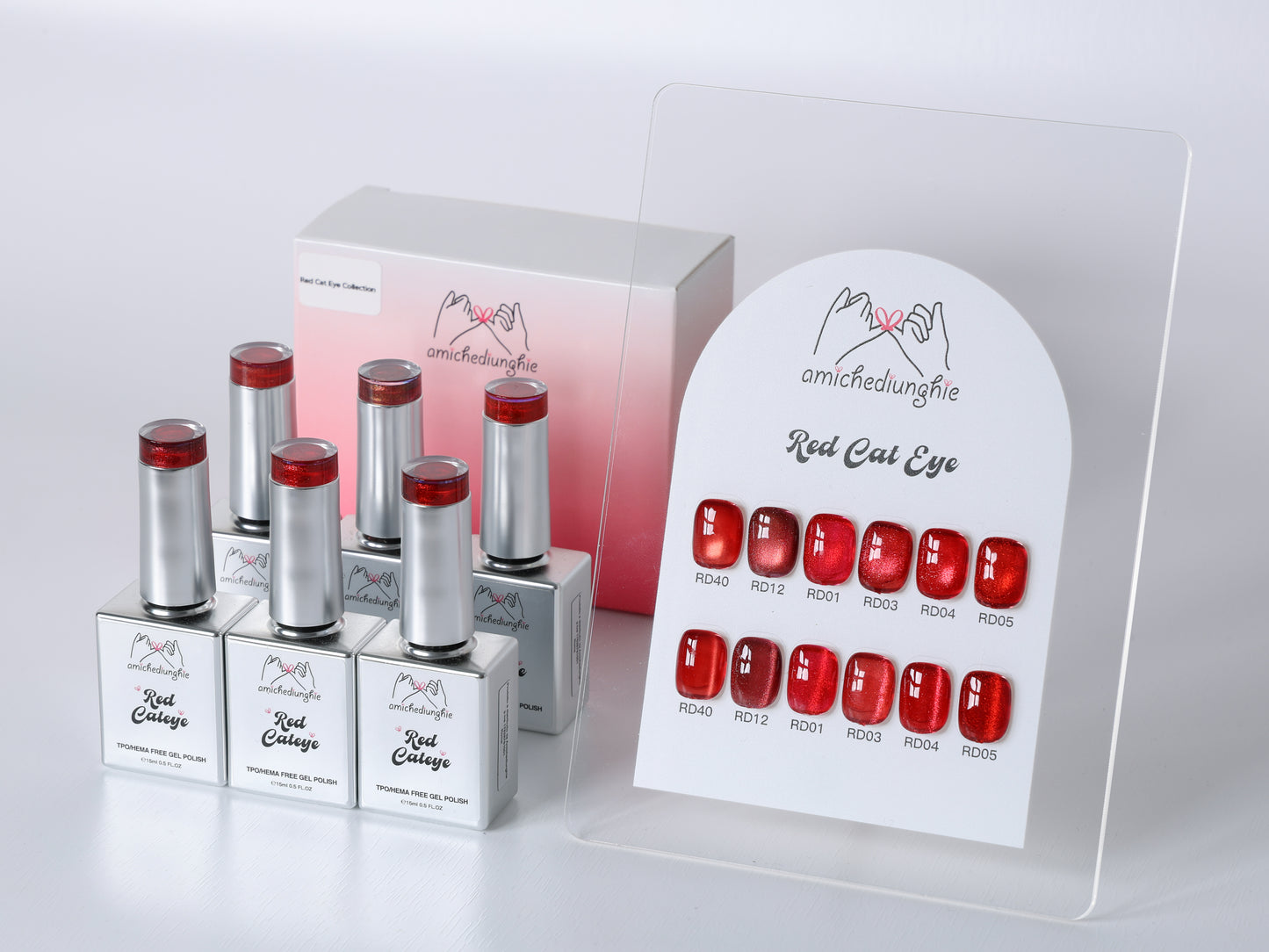 Red Cateye Collection - 6 pz semipermanente magnetico