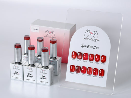 Red Cateye Collection - 6 pz semipermanente magnetico