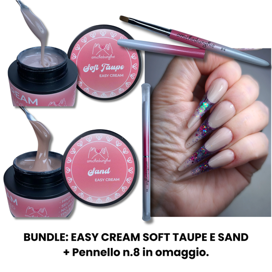 Bundle Easy Cream Soft Taupe + Sand con Pennello Gel Lingua di Gatto n.4 in Omaggio