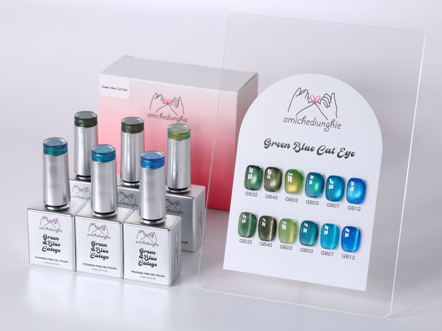 Green & Blue Cateye Collection - 6 pz semipermanente magnetico 15ml