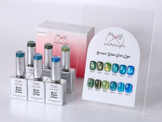 Green & Blue Cateye Collection - 6 pz semipermanente magnetico 15ml