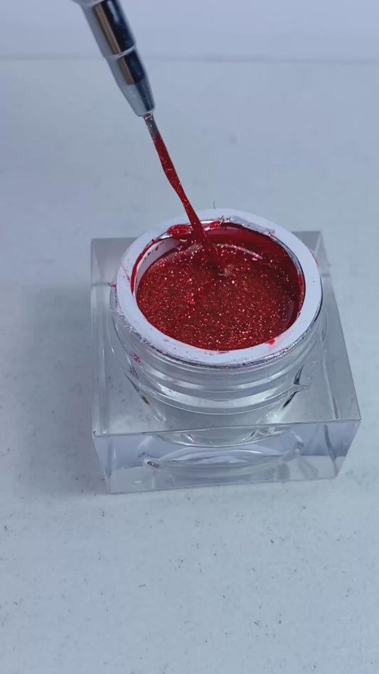 Platinum glitter gel liner Red