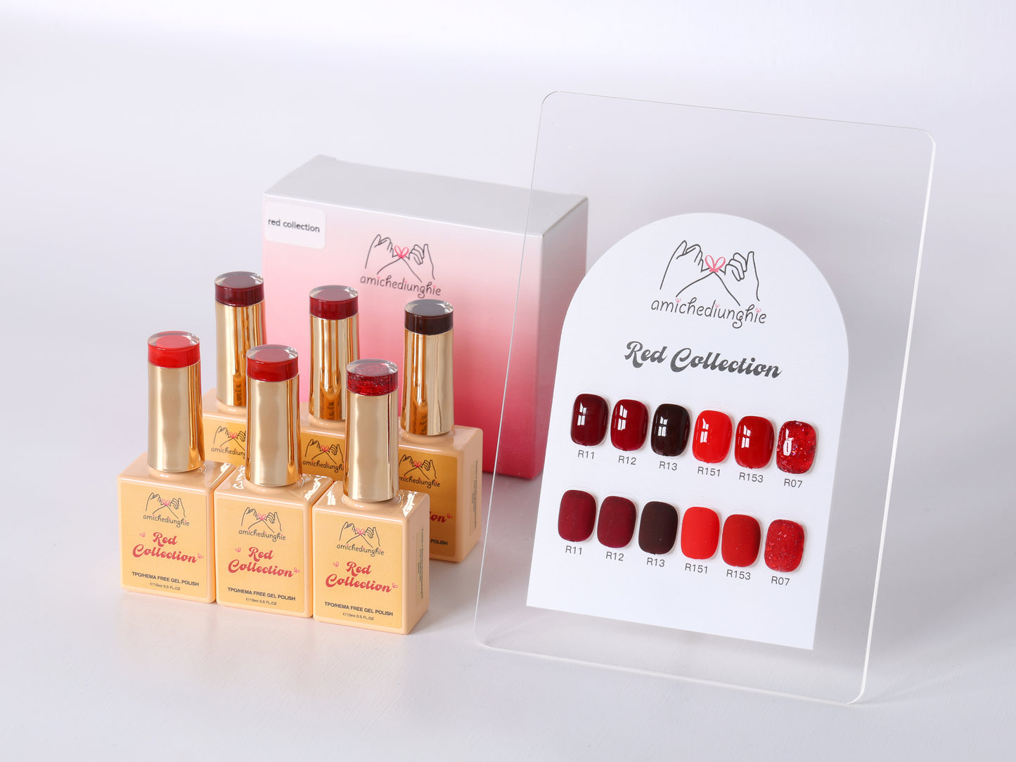 Red collection - 6pz smalto semipermante colorato 15ml