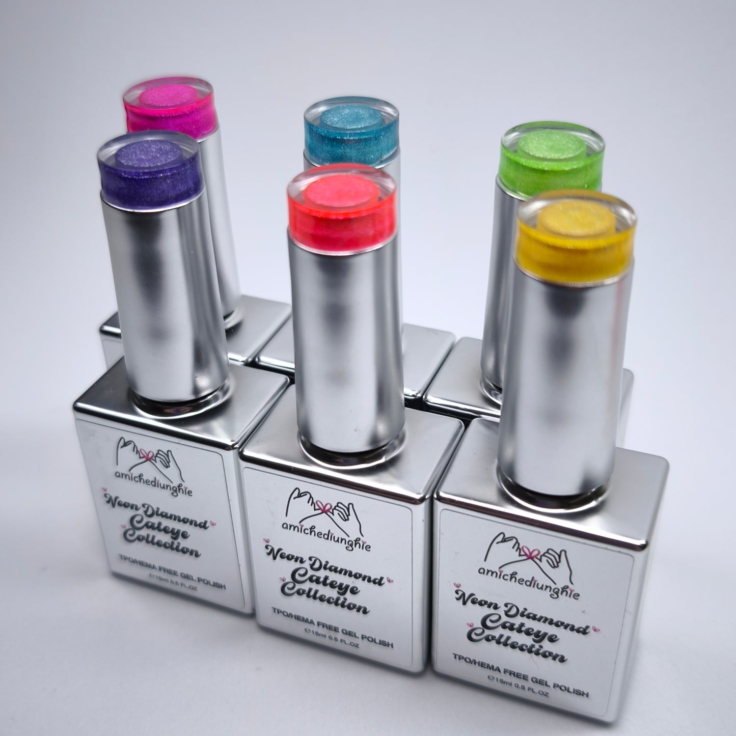 Neon Diamond CatEye Collection Gel Polish semipermanente 6pz. 15 ml.