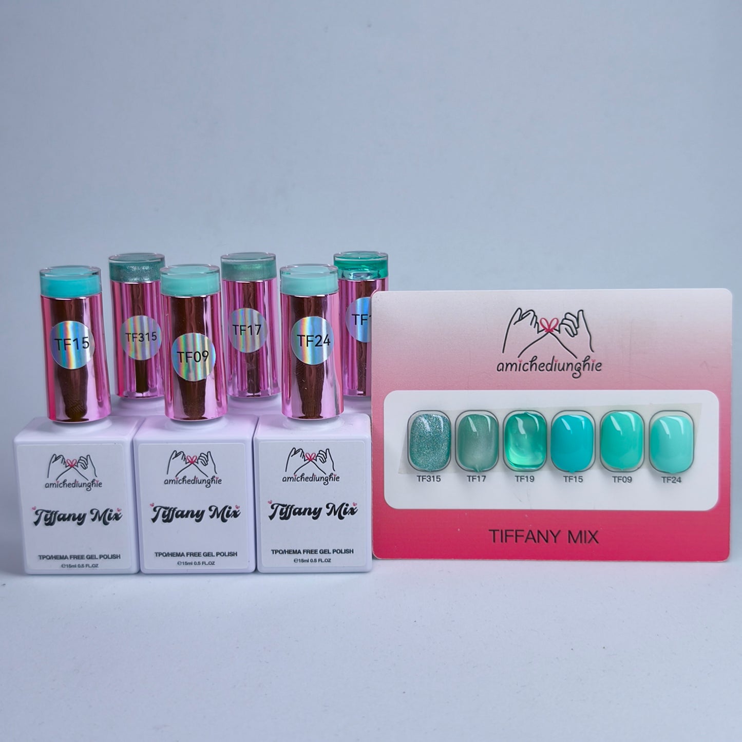 Tiffany Mix collection 6 PZ da 15ml - Cat Eye semipermanente - Glass effect - semipermanente 3 colori