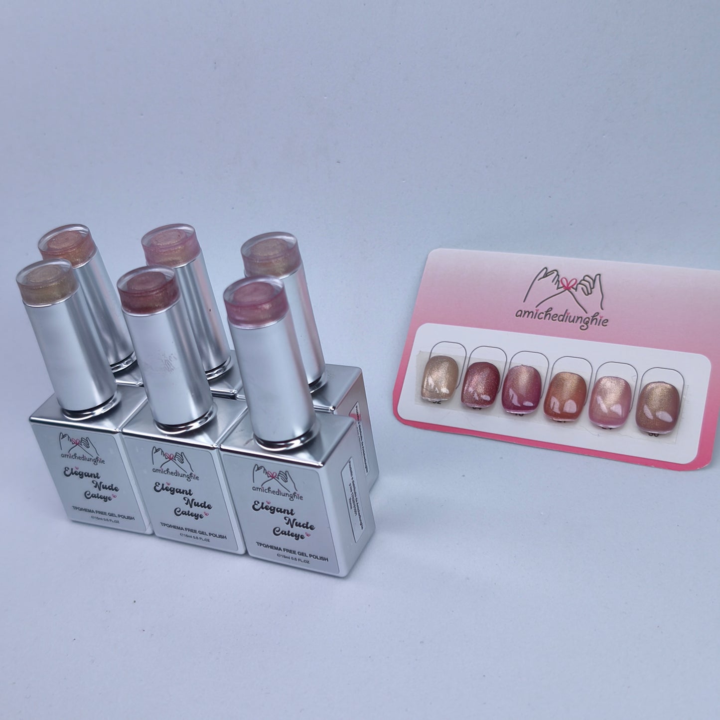 Elegant Nude Cat Eye Collection - Gel Semipermanente Magnetico Effetto Cat Eye 6x15ml