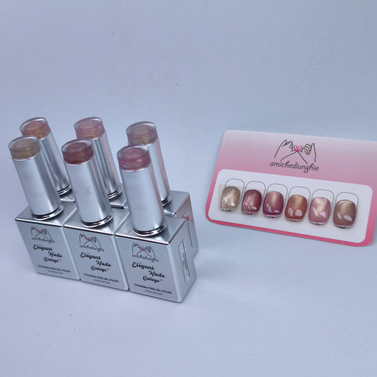 Elegant Nude Cat Eye Collection - Gel Semipermanente Magnetico Effetto Cat Eye 6x15ml