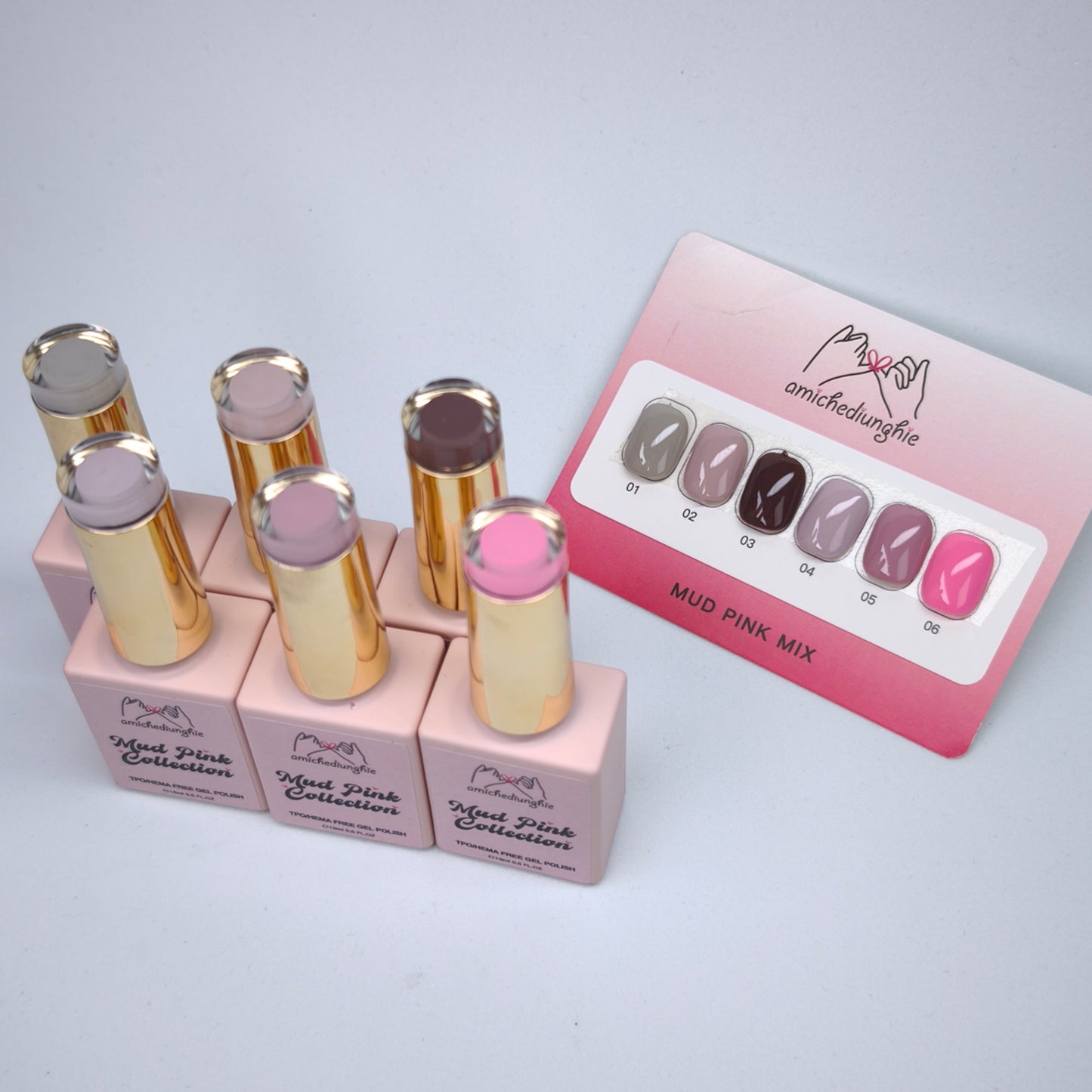 Mud Pink Mix Basic Collection – Gel Semipermanente 6pz. 15 ml.