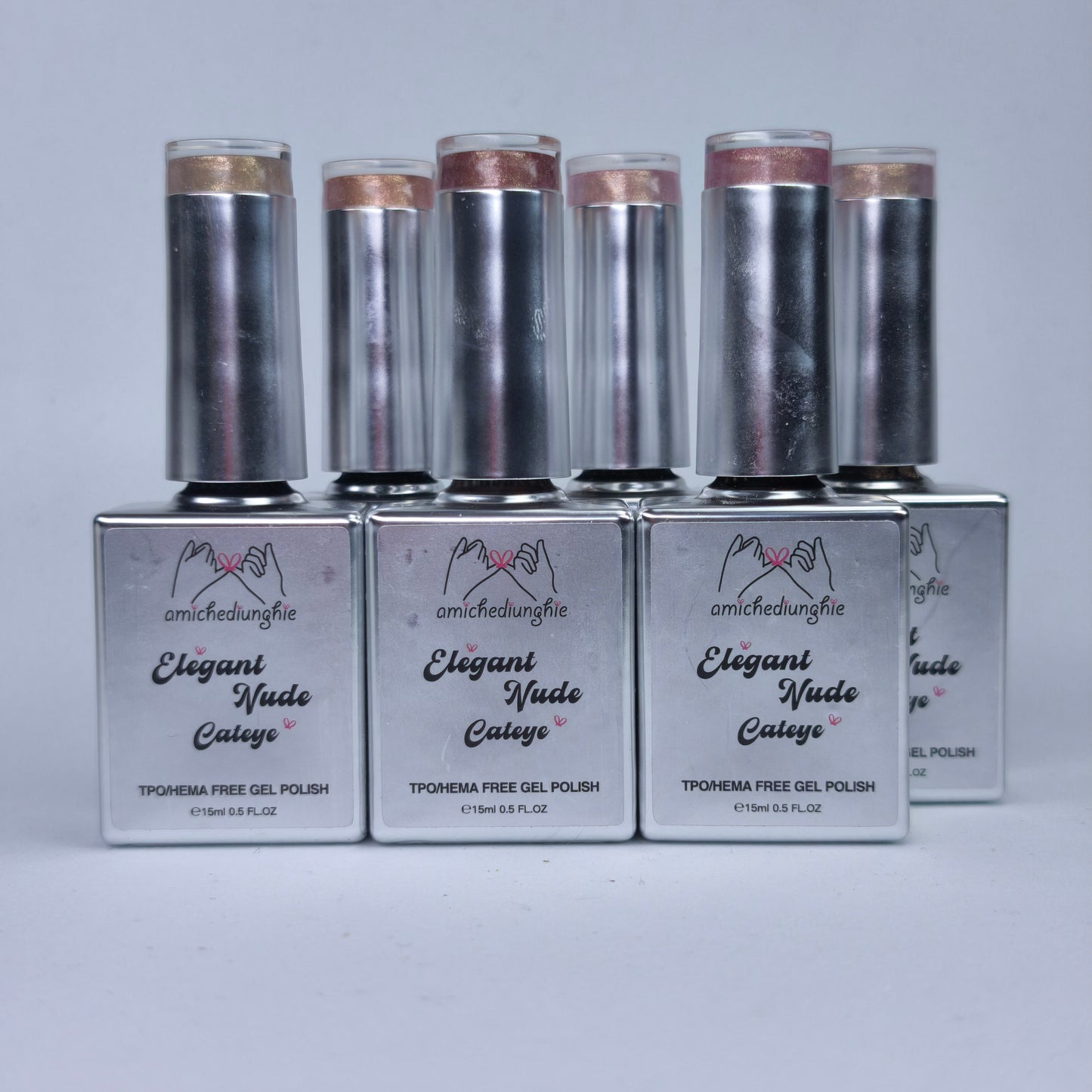 Elegant Nude Cat Eye Collection - Gel Semipermanente Magnetico Effetto Cat Eye 6x15ml