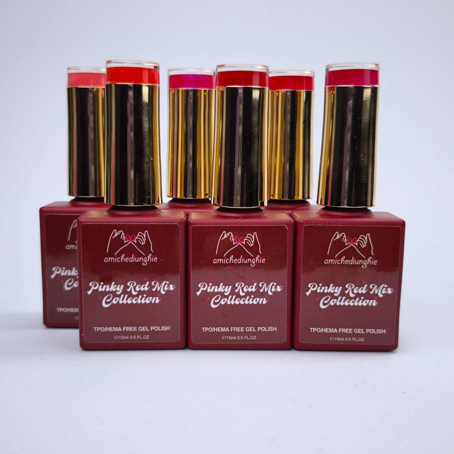 Pinky Red Mix Basic Collection – Gel Semipermanente 6pz. 15 ml.