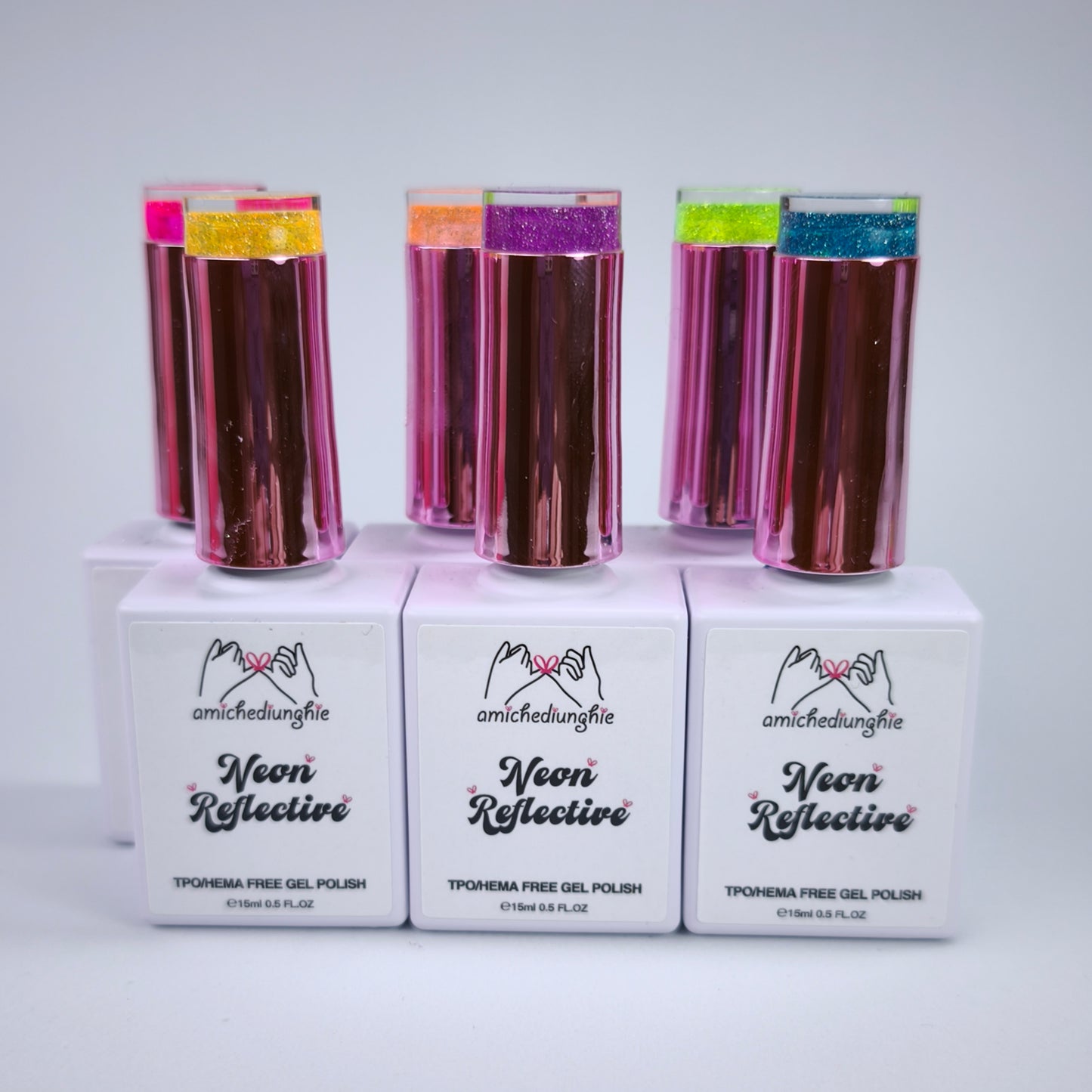 Reflective Neon Collection. Gel Polish semipermanente 6pz. 15ml.