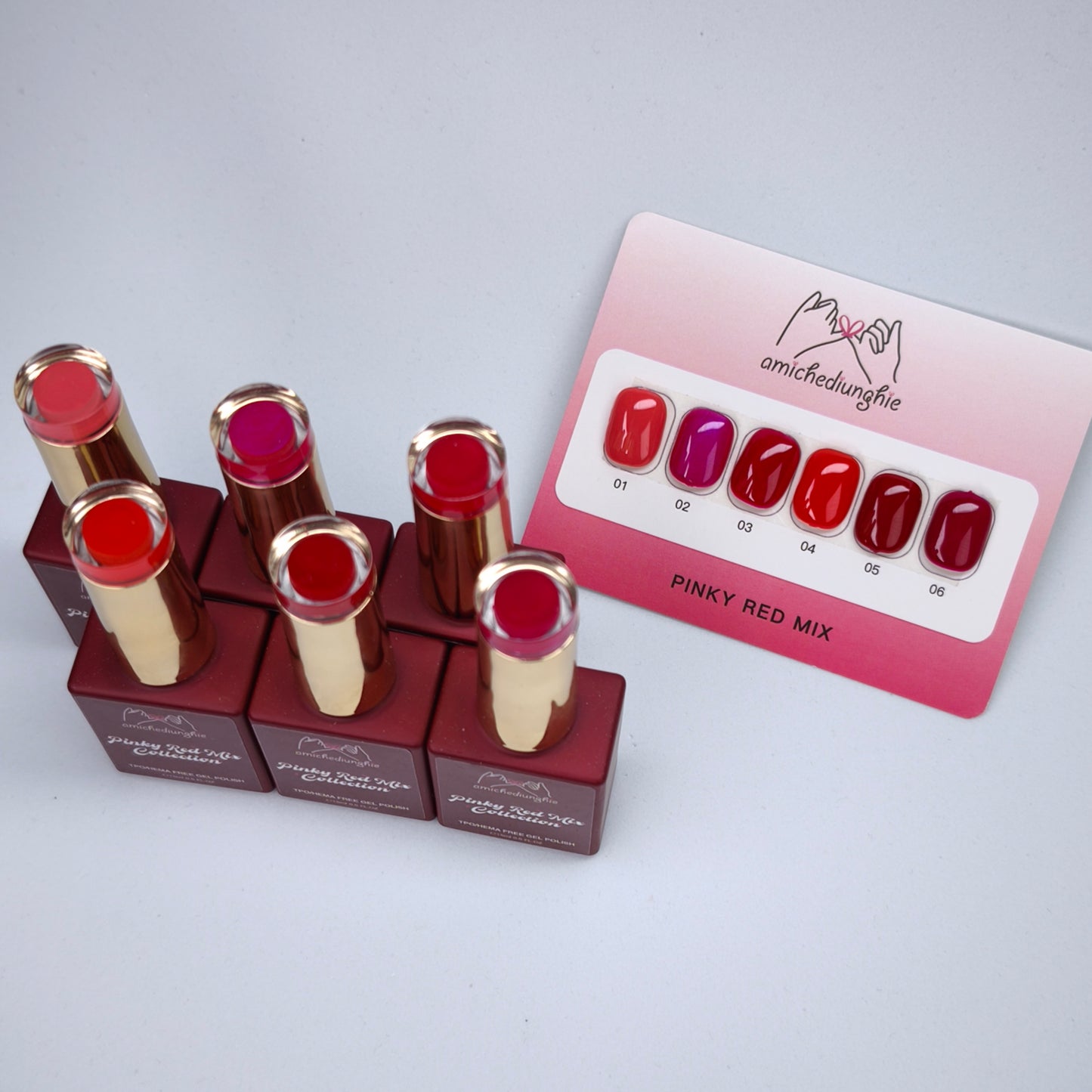 Pinky Red Mix Basic Collection – Gel Semipermanente 6pz. 15 ml.