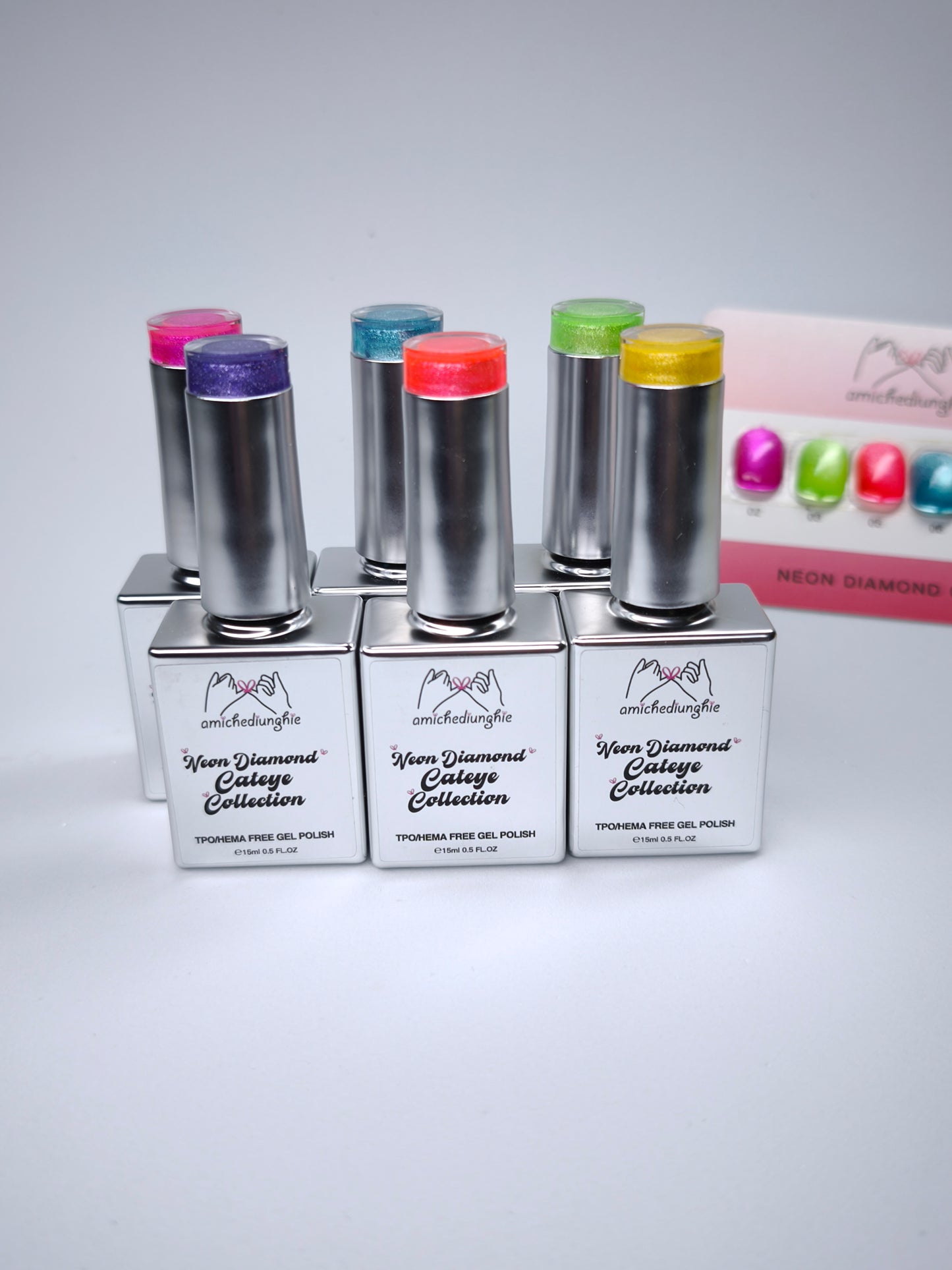 Neon Diamond CatEye Collection Gel Polish semipermanente 6pz. 15 ml.