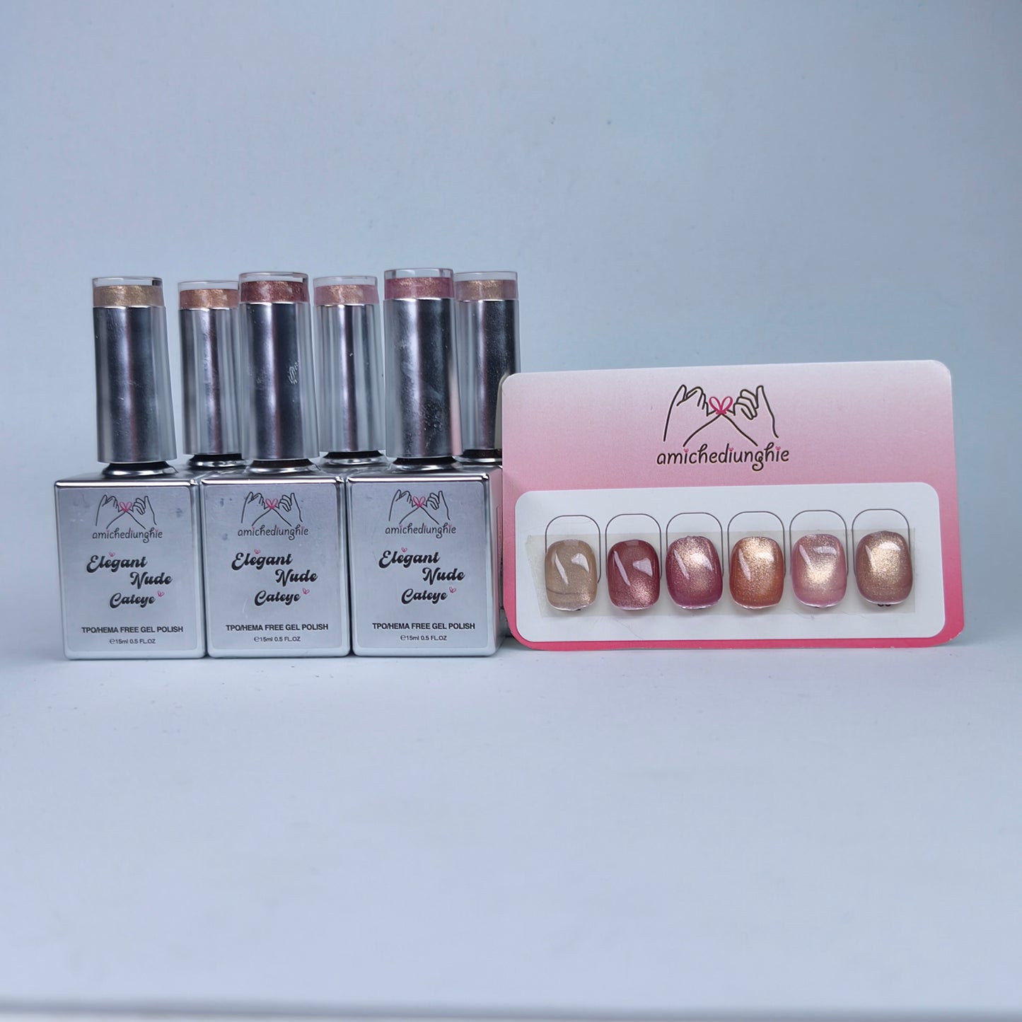 Elegant Nude Cat Eye Collection - Gel Semipermanente Magnetico Effetto Cat Eye 6x15ml