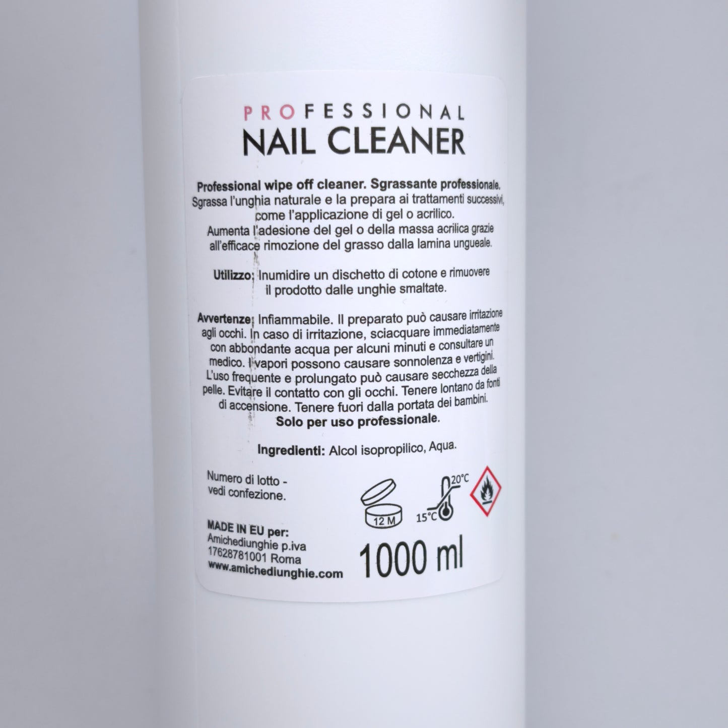 ADU Cleaner 1000ml alcol isopropilico - preparatore deidratante per unghia naturale - liquido per acrygel