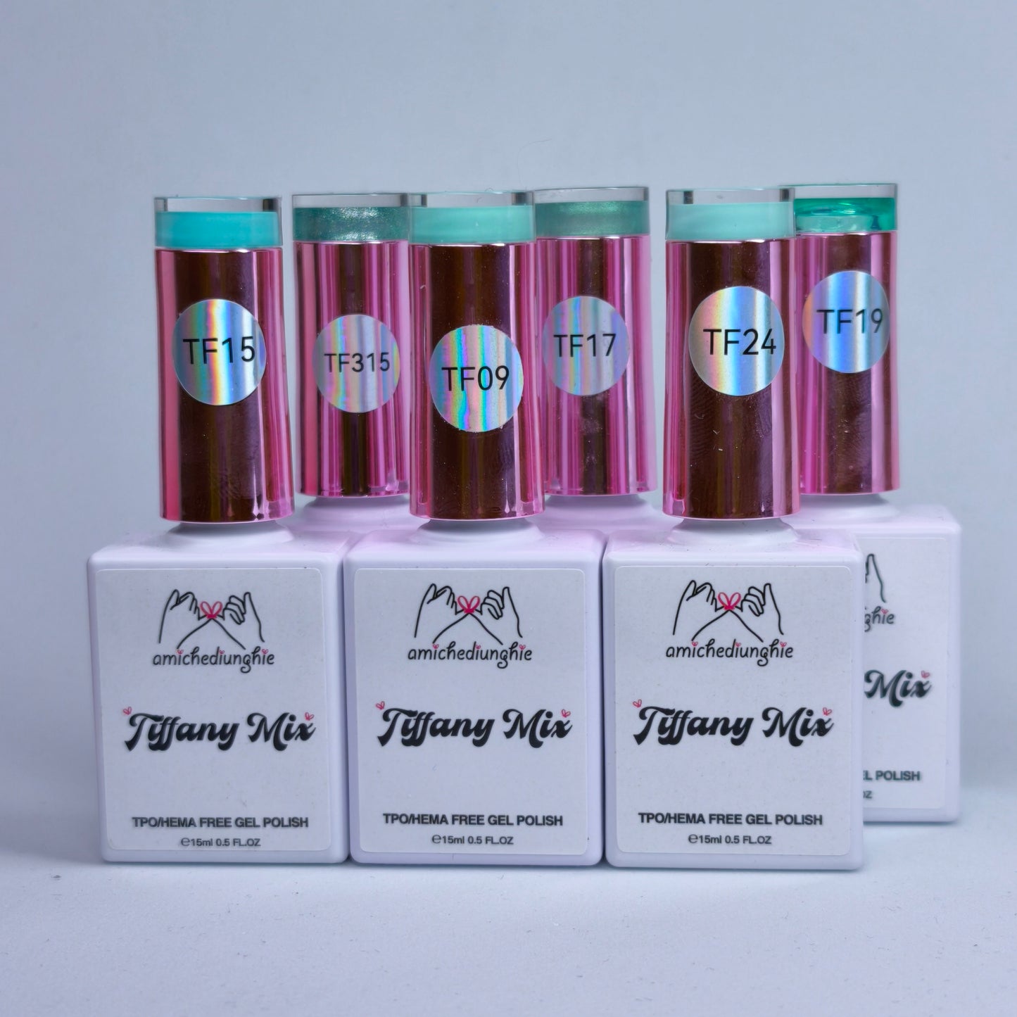 Tiffany Mix collection 6 PZ da 15ml - Cat Eye semipermanente - Glass effect - semipermanente 3 colori