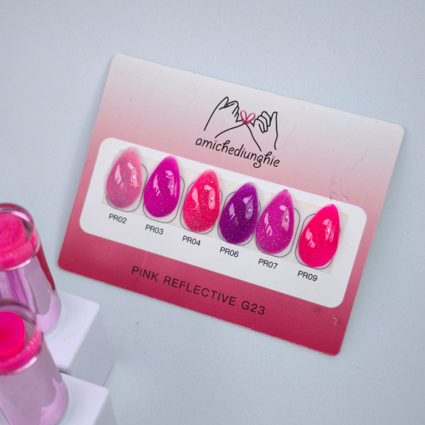 Reflective Pink Collection Gel Polish Semipermanent 6pz. 15ml.
