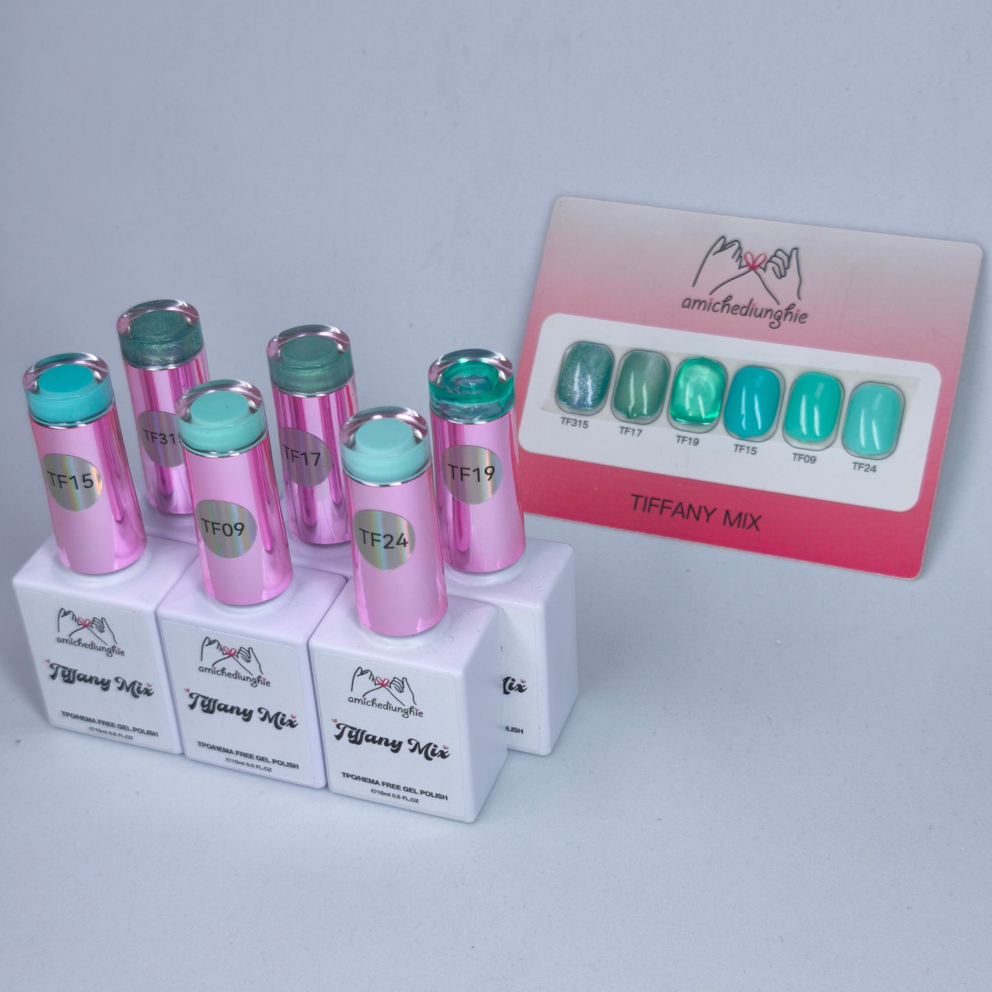 Tiffany Mix collection 6 PZ da 15ml - Cat Eye semipermanente - Glass effect - semipermanente 3 colori