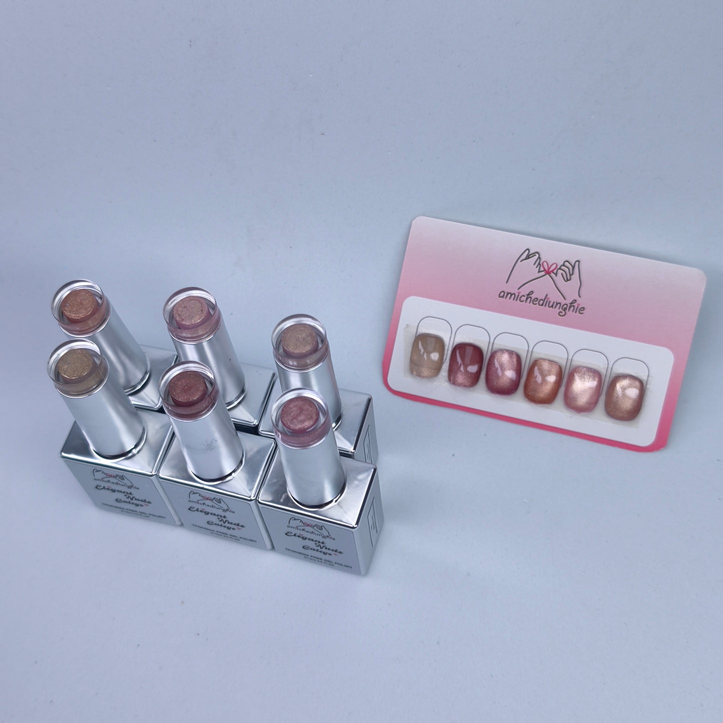 Elegant Nude Cat Eye Collection - Gel Semipermanente Magnetico Effetto Cat Eye 6x15ml